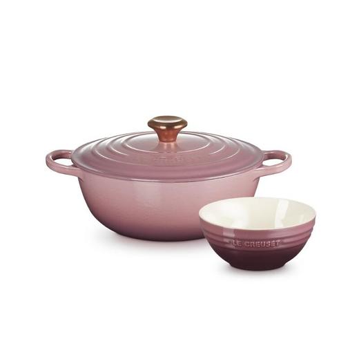 酷彩 26CM深烧锅S系列紫粉色+13CM韩式汤碗无花果色 商品图0