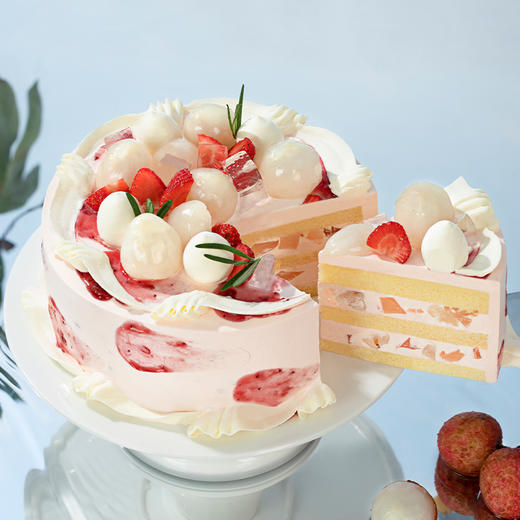 【荔枝玫瑰双重奏】夏日限定款玫瑰荔枝生日蛋糕，当清甜荔枝遇上馥郁玫瑰，邂逅花香与果香的夏日奇遇（北京幸福西饼） 商品图2
