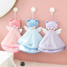 【小精灵擦手巾，为生活保留童趣~】卡通挂式擦手巾 家用吸水不臭 厚款抹布高颜值 洗手擦手小毛巾伴手礼-QQ