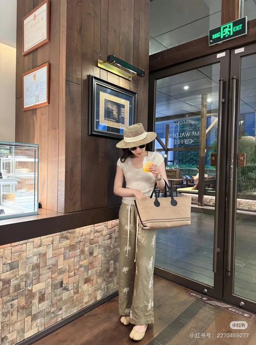 D060924托特包女帆布亚麻包通勤手提包大容量时尚腋下包 商品图6