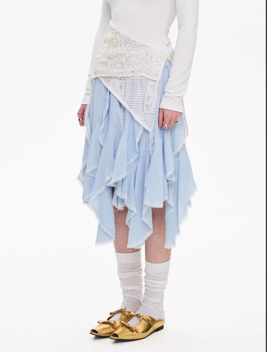 local tag/It25ssk21/银丝蕾丝花边拼接度假半裙 商品图0