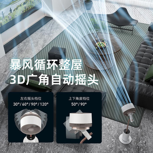 大宇 空气循环扇卧室轻音立式小电风扇摇头落地扇智能语音遥控 商品图7