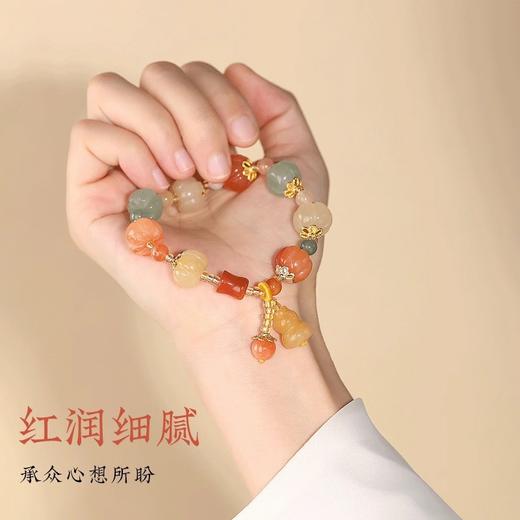 【普陀山】金丝玉南瓜招财手串｜多财多福·女士专属｜菩提雕刻好运莲莲  手围14-18cm可调 商品图1