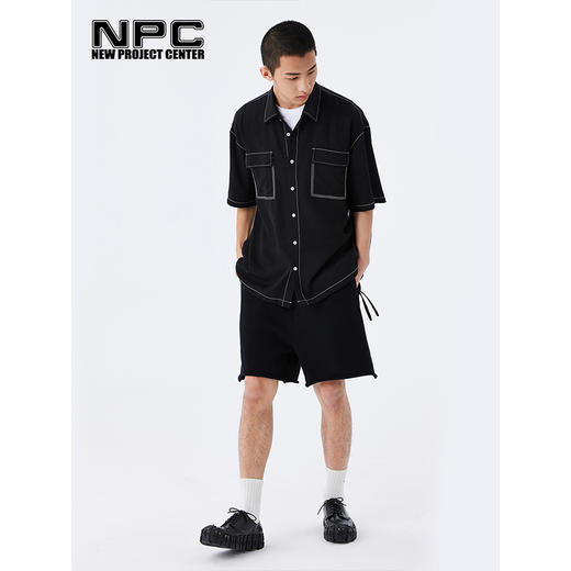 NPC潮牌天丝双口袋明线春夏百搭衬衫短袖薄款男士上衣NP34SH19 商品图1
