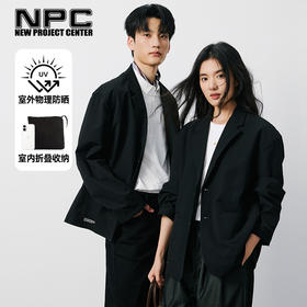 NPC潮牌口袋印花定制logo皮标【泡泡纱】西服男外套可收纳NP4CTJ01