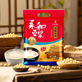 永和豆浆原磨风味原味豆浆粉300g 30g*10小包高膳食纤维精磨制作 早餐代餐 商品图3