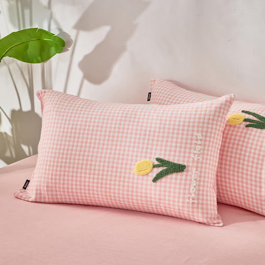 多喜爱 毛巾绣水洗棉四件套 郁金香花梦 【AB版设计】柔软亲肤 舒适透气 双面设计 不褪色 不变形 清爽不粘腻 可水洗机洗 商品图7