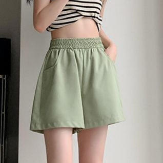 水洗工装短裤女夏季高腰宽松工装裤韩系百搭A字裤外穿薄款三分裤 商品图3