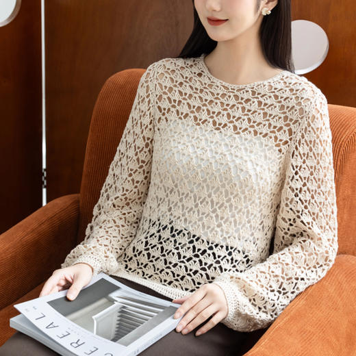 苏苏姐家鳞镂空上衣手工diy钩针编织棉麻毛线团材料包 商品图4