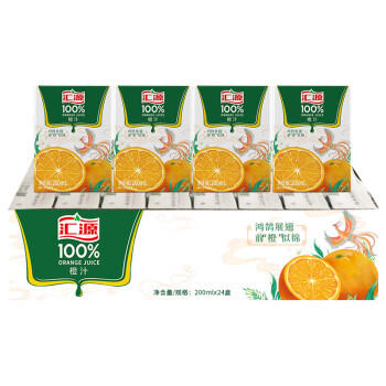 汇源100%橙汁整箱果汁健康饮料200ml*24盒囤货节日送礼宴请 商品图5