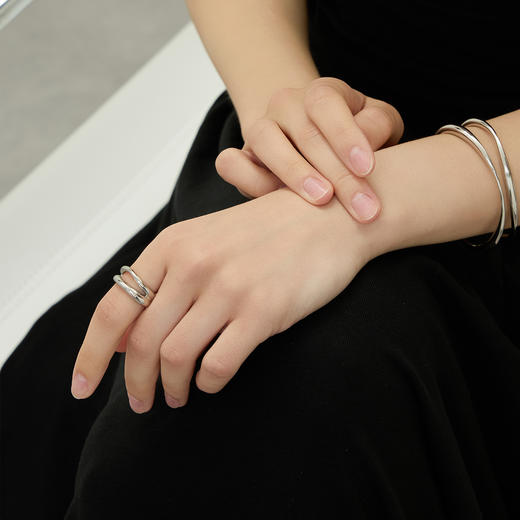 ARSIS｜流光系列 流线双层戒指 商品图5