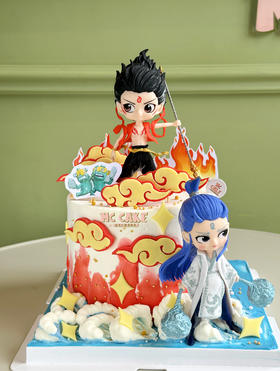 哪吒敖丙玩具装饰蛋糕