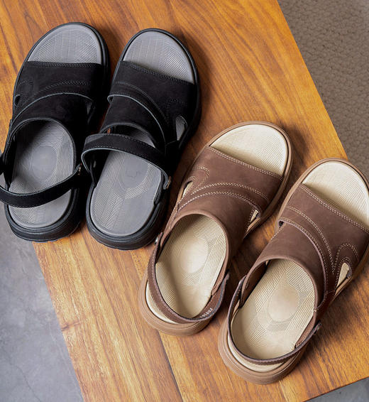 【质感真皮 轻便好穿 减震防滑】SACHA品牌男士夏季凉鞋 商品图10