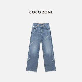 COCO ZONE 刘一一 夏季简约显瘦牛仔裤百搭休闲直筒裤CC1C1591