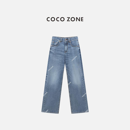 COCO ZONE 刘一一 夏季简约显瘦牛仔裤百搭休闲直筒裤CC1C1591 商品图0