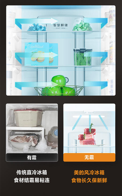 美的 冰箱 BCD-327WFGPM 榭湖银 商品图4