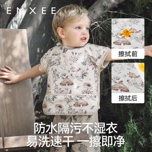 【口水巾】嫚熙宝宝吃饭罩衣围兜防水防脏婴儿辅食反穿衣饭兜 商品图2