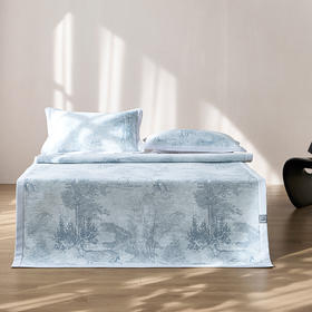 商超爆款【丝享高端新中式新氧冷循环炫彩提花席夏慕】蓝色 双立丝工艺 加快空气流通 散热排湿