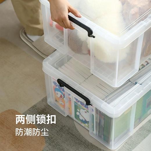 霜山透明直角收纳箱被子漫画书衣物整理箱玩具玩偶车载后备储物箱 商品图1