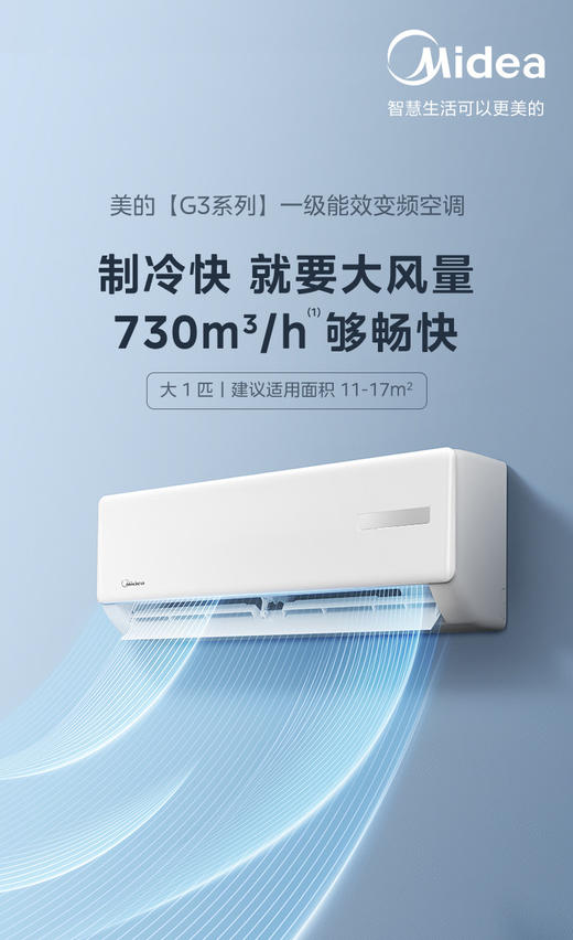 美的空调 KFR-26GW/G3-1 变频 分体套机 极地白 商品图1