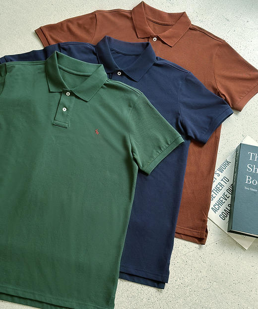 单品包邮现货 THS-限时 RL马球家小马刺绣 优雅到基因的翻领polo衫 3色 AH2497 商品图4