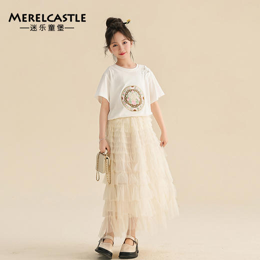 女童国风短袖T恤春装洋气新中式上衣 商品图0