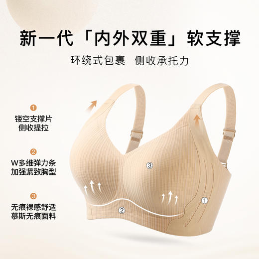 【大胸显小】双重侧收提拉防下垂内衣女全包显瘦收副乳无钢圈文胸长歌轻舞 商品图2