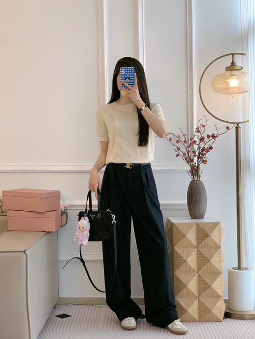 69-1 一手渠道货 LP 丝棉混纺 亲肤丝滑 螺纹圆领针织衫 商品图3