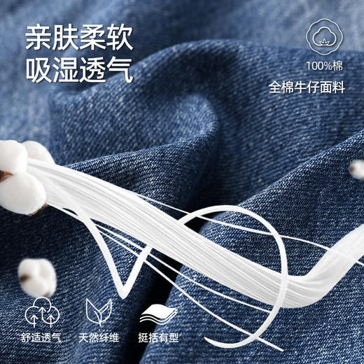 【牛仔连衣裙】逸阳复古港风纯棉水洗气质显瘦优雅裙子6279 商品图3