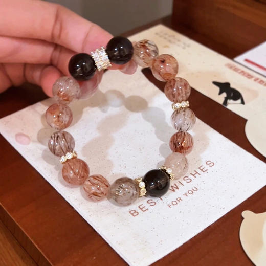 【普陀山】招财转运天然黑金超七手串搭茶水晶暴富水晶手链女 商品图6