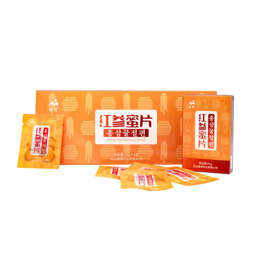 红参蜜片盒装 鲜人参+椴树蜜 嚼着吃的人参 回味甘甜 不苦不涩 独立包装 开袋即食 商品图5