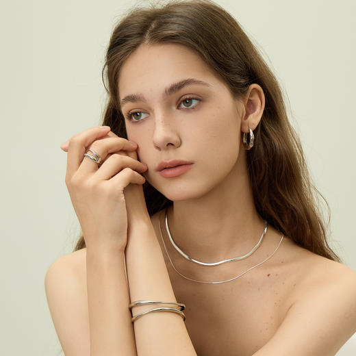 ARSIS｜流光系列 流线双层戒指 商品图1