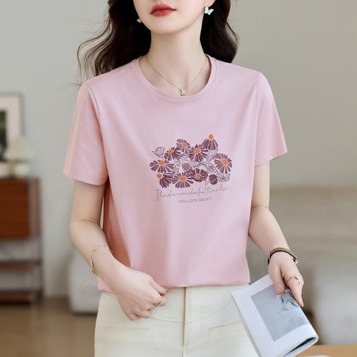 百媚生 棉质短袖T恤S82520022 商品图3