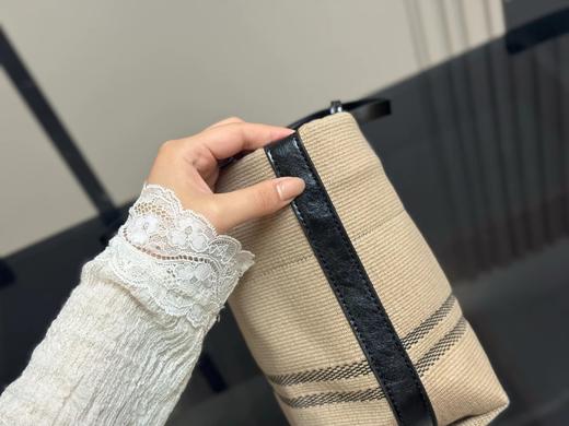 D060924托特包女帆布亚麻包通勤手提包大容量时尚腋下包 商品图10