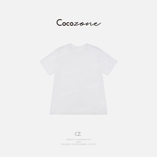 COCO ZONE 刘一一 【醋酸混纺】简约圆领纯色短袖T恤 CD1A0747 商品图1