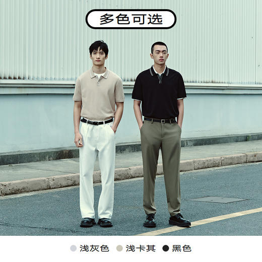 GXG男装 多色简约条纹点缀时尚短袖POLO衫T恤 夏季热卖翻领T恤 商品图3