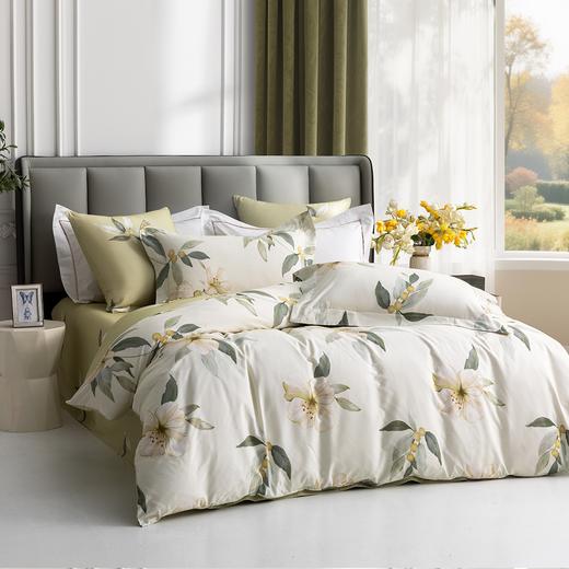 多喜爱 全棉贡缎磨绒四件套 秋瑾拾忆【7A抗菌】【精美礼盒包装】高密全棉 优雅花卉 更细腻更厚实更软糯磨绒宽边枕套 商品图1