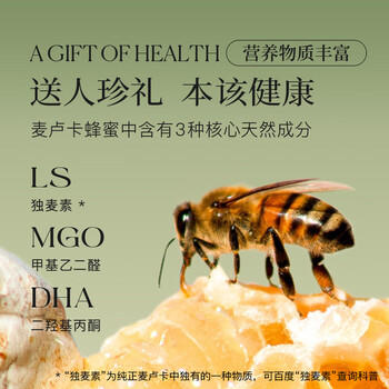 蜜兰达（NZGOLDHEALTH）新西兰进口麦卢卡蜂蜜UMF10+250g*2 天然滋补品送礼长辈礼盒礼品 商品图3