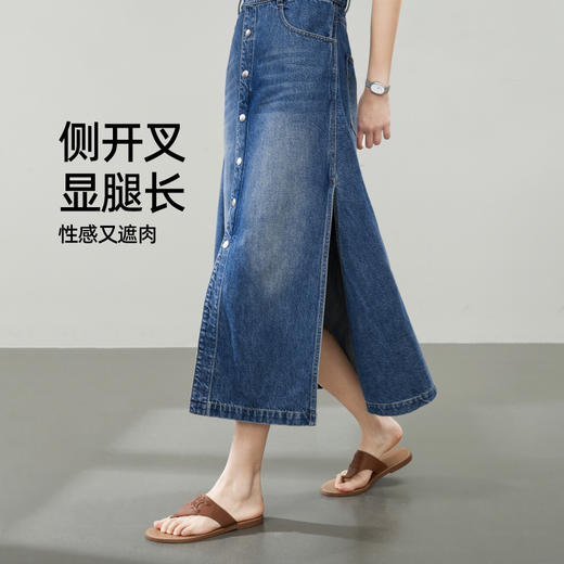 【牛仔连衣裙】逸阳复古港风纯棉水洗气质显瘦优雅裙子6279 商品图4
