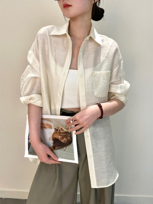 天丝醋酸亚麻！2025舒适有质感百搭天丝醋酸亚麻宽松防晒衬衫！ 商品图7