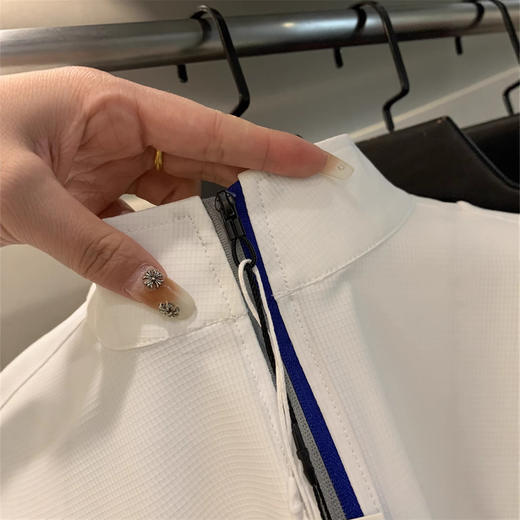 飞禽提花肌理户外吸湿速干！2025弹力透气纯色男半拉链短袖T恤！ 商品图2