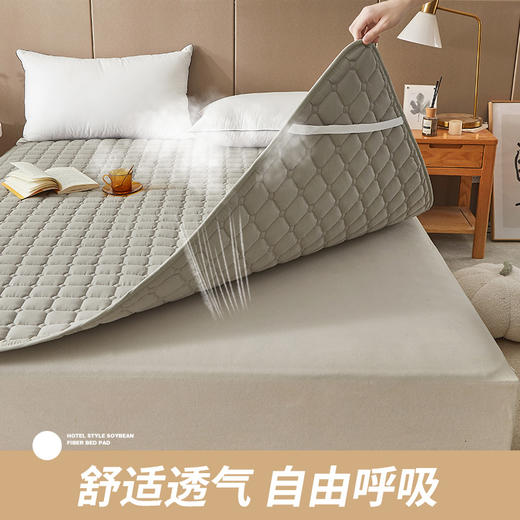 自然醒原棉大豆床褥垫酒店款可机洗保护垫家用床垫软垫铺床褥子防滑垫被单人宿舍床褥垫LN 商品图3