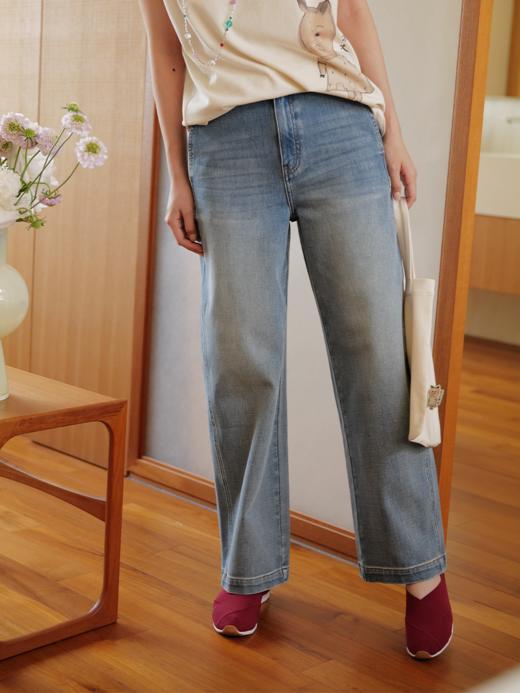 若童 可爱减龄 阔腿弹软 春夏轻薄牛仔裤 修饰腰臀显瘦 山林曦照 商品图2