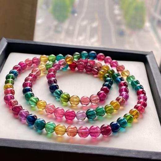 5mm-6mm多圈彩虹碧玺手串 商品图3