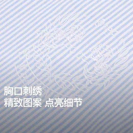 NPC潮牌刺绣天使爱心条纹短袖衬衫男翻领弧形下摆舒适NP54SH27 商品图2