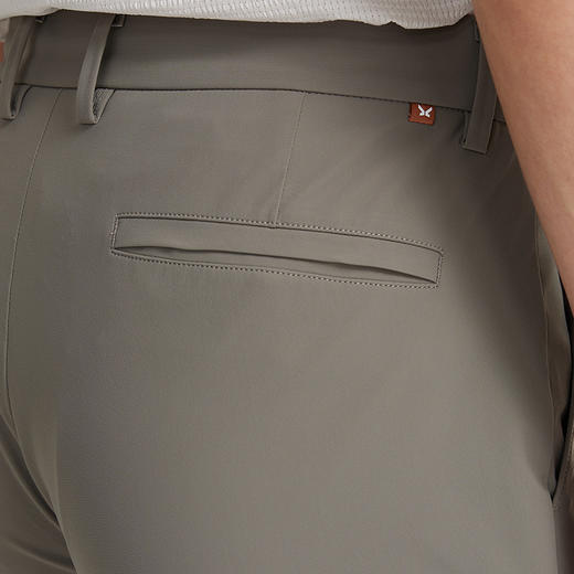 九牧王 旅途疗愈 夏修身版无褶咖色冰爽经编横纹肌理休闲裤JA5D20432 商品图2