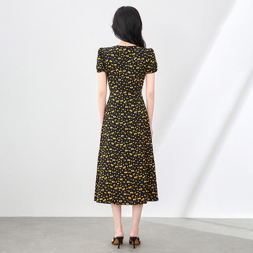 「高货wl」全新升级【铂金会员358/天猫479/差价121】(41307)洛诗琳法式小清新印花连衣裙2025夏季修身显瘦碎花雪纺裙wl41307 商品图1