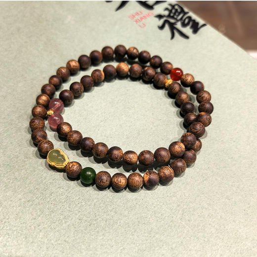原创海南沉香0.6双圈手串（配饰随机） 商品图0