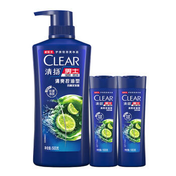 清扬男士去屑洗发水 清爽控油500g+试用装100gx2 去屑蓬松修护洗头膏 /个人护理 /洗发护发 /洗发水 商品图1