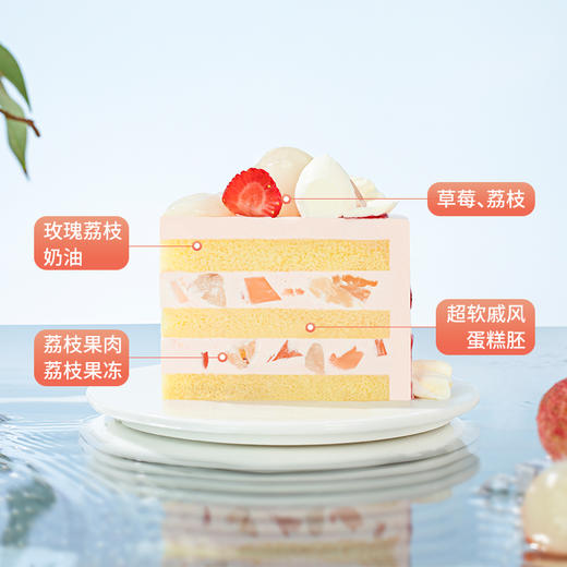 【荔枝玫瑰双重奏】夏日限定款玫瑰荔枝生日蛋糕，当清甜荔枝遇上馥郁玫瑰，邂逅花香与果香的夏日奇遇（北京幸福西饼） 商品图4